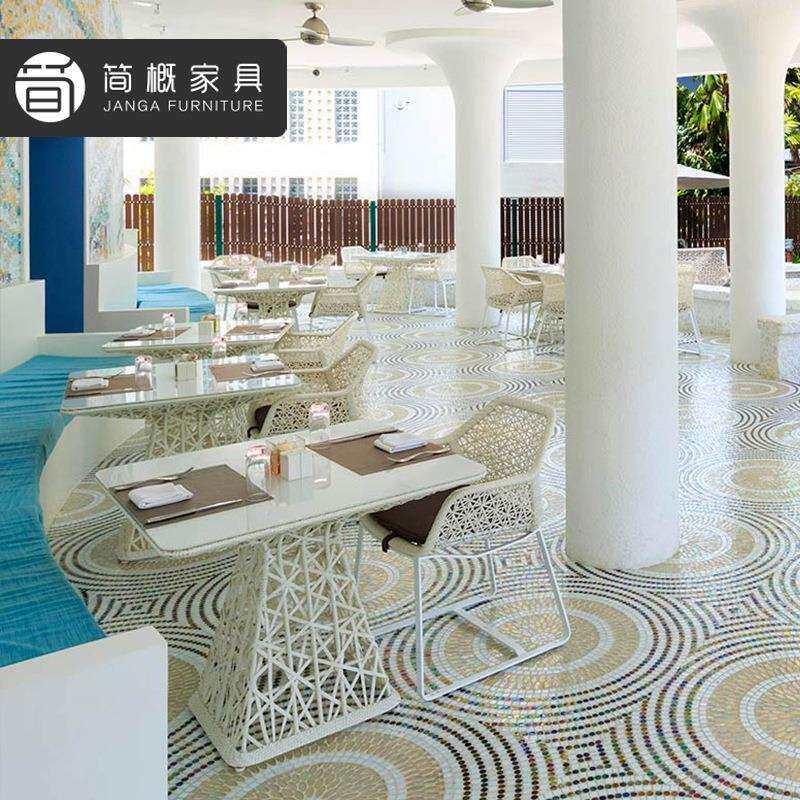 休闲别墅藤编桌椅户外庭院阳台家具组合酒店花园咖啡桌椅家具
