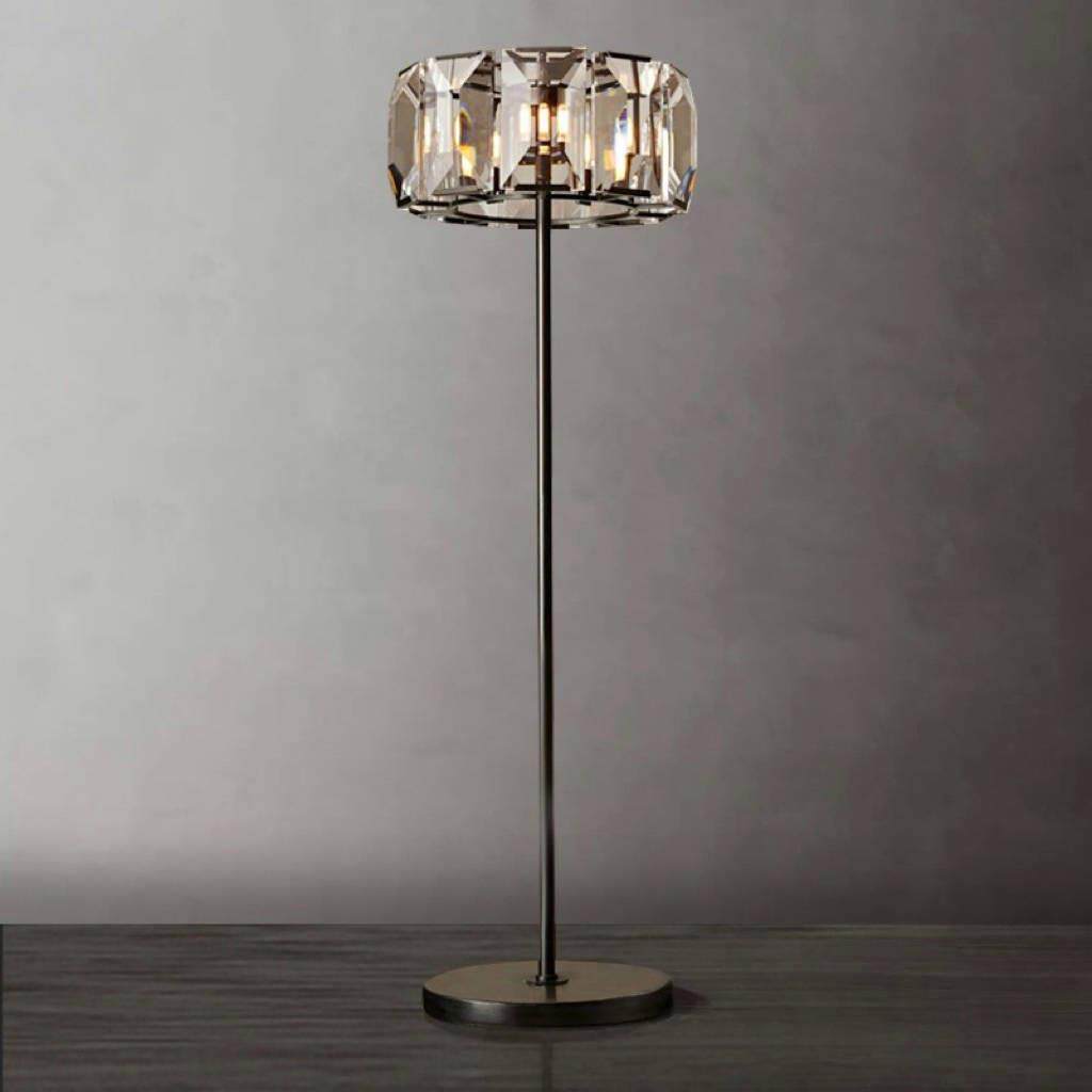 厂家出口美式乡村简约创意时尚水晶落地灯卧室床头装饰铁艺复跨境