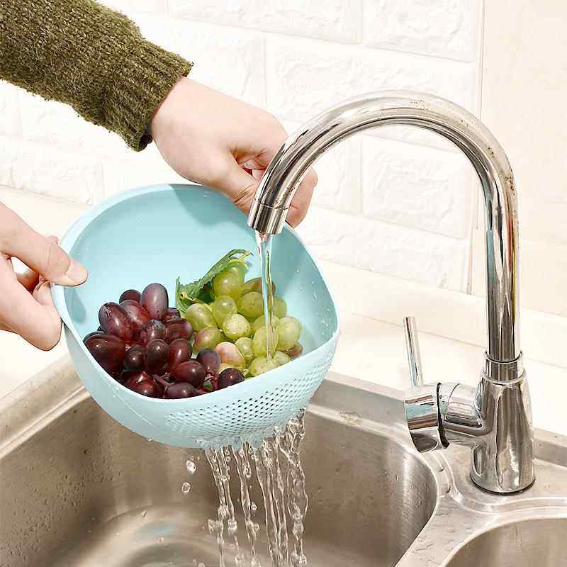 塑料沥水篮淘米器筛子家用水果盘果盆菜篮子加厚洗水果洗菜篮筐子