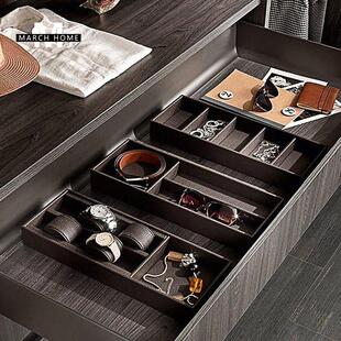 样板房衣帽间男士 饰品摆件 化妆台衣柜首饰收纳组合手表领带皮带装