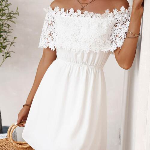 Women's water-soluble lace lace patchwork one-piece off