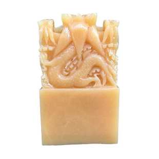 玉石摆件批发 黄龙玉九龙玉玺 米黄玉龙头印章 办公玉印