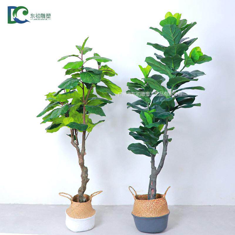 新款仿真葫芦叶北欧风格大型室内绿植装饰摆件仿真琴叶榕盆栽