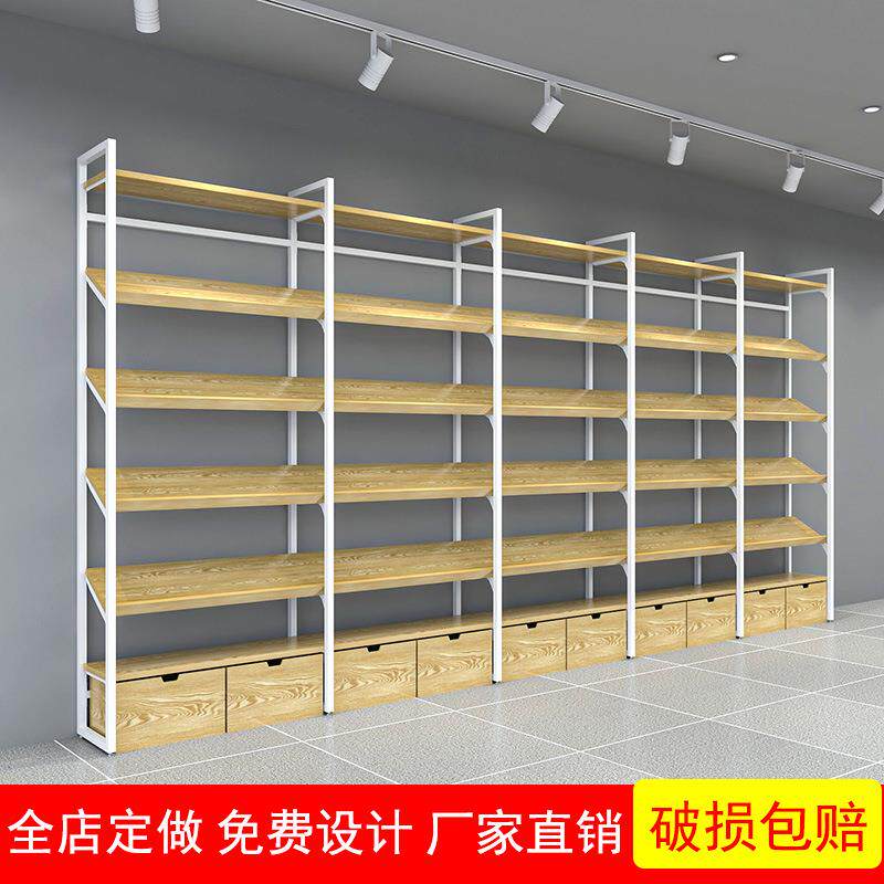 源头厂家可拆卸斜层板餐具文具展示架书架名创款铁木板可调节货架