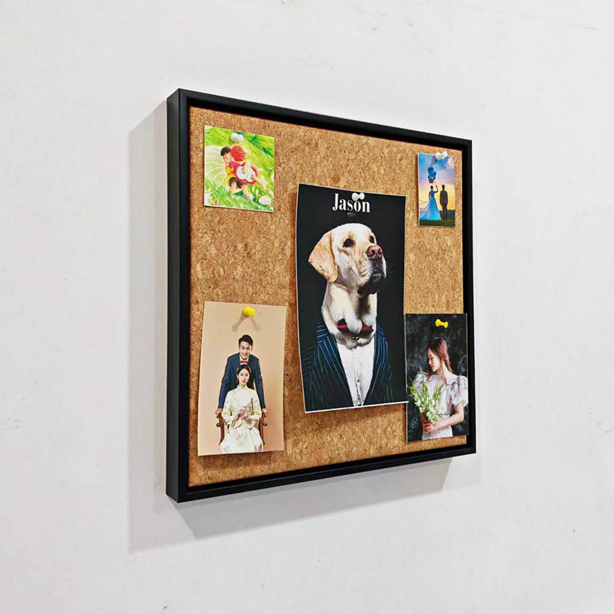 环保画框碎花软木板照片墙板DIY组合相片画芯相框挂墙留言展示板