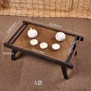 6泰国实木编折叠方约形茶几榻榻米飘窗R阳台桌简日T0006式 茶桌户
