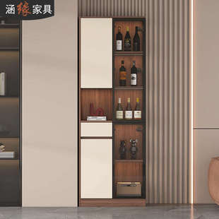 玻璃门转角酒柜餐边柜一体靠墙高柜现代简约家用餐厅储物柜子7S47