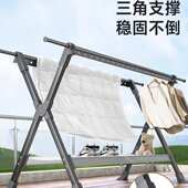 晾衣架阳台家用落地折叠凉衣杆室内户外伸缩简易挂衣服晒被子