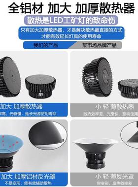 999led工矿灯1200W鳍片铝散热库00W高低塔车间仓天棚灯LE专D用超