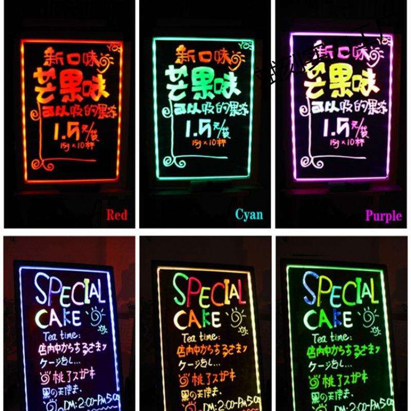 小黑板荧光板发光广告牌挂式手写板写字莹光夜光夜市店用摆摊