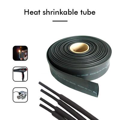 1M/5M Black Thermoresistant Heat Shrink Tube Wire Cable slee