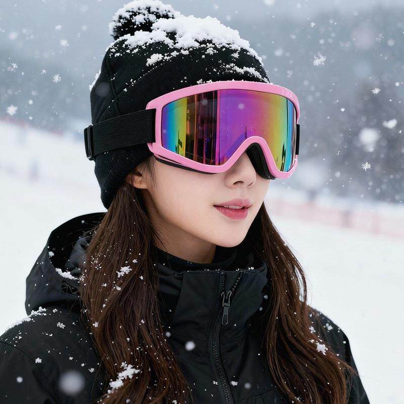 户外滑雪眼镜冬季女男护目镜可戴近视防雪盲保暖防风雪镜登山墨镜