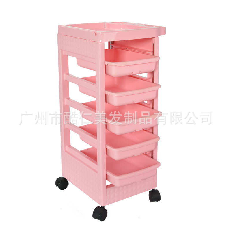 美容院美发车 理发店发廊工具粉色推车 4层带轮手推小车厂家批发