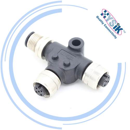 NMEA2000 M12 T型5芯转接头船舶防水连接器
