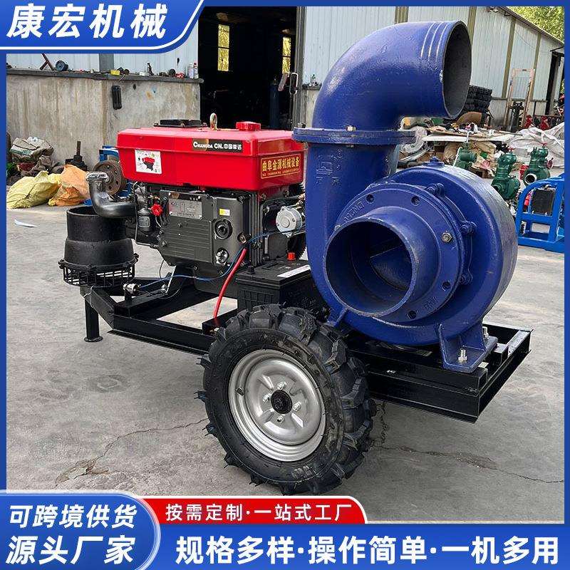 柴油4寸抽水泵流量大抽水灌溉浇地电机柴油机都能带