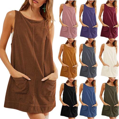 Women Corduroy Overall Dress 2025 Fall Winter s Fashion