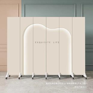 易屏风隔断奶油简约现简客厅进门卧室遮挡隔断屏代40*180风移叠动