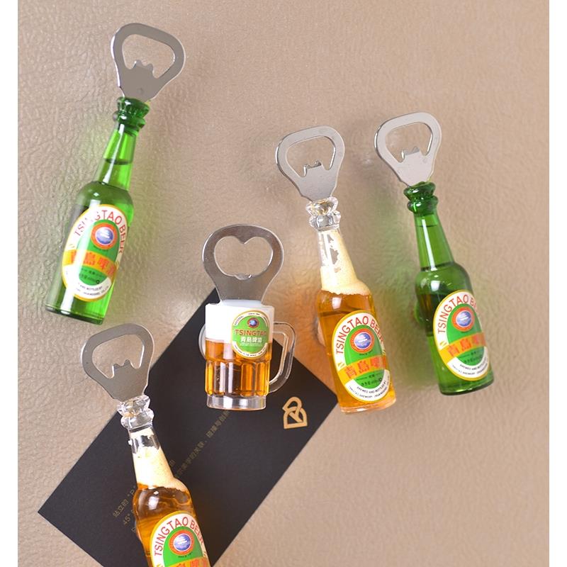青岛新款旅游特色纪念品啤酒瓶起子创意开瓶器冰箱贴吸铁石酒杯