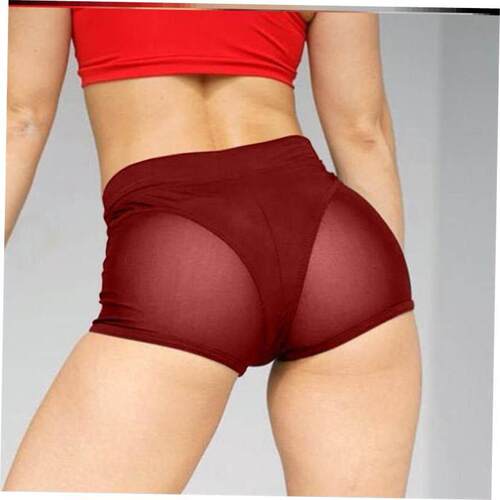 短裤Sexy mesh sports yoga underwear stretch bottoming shorts