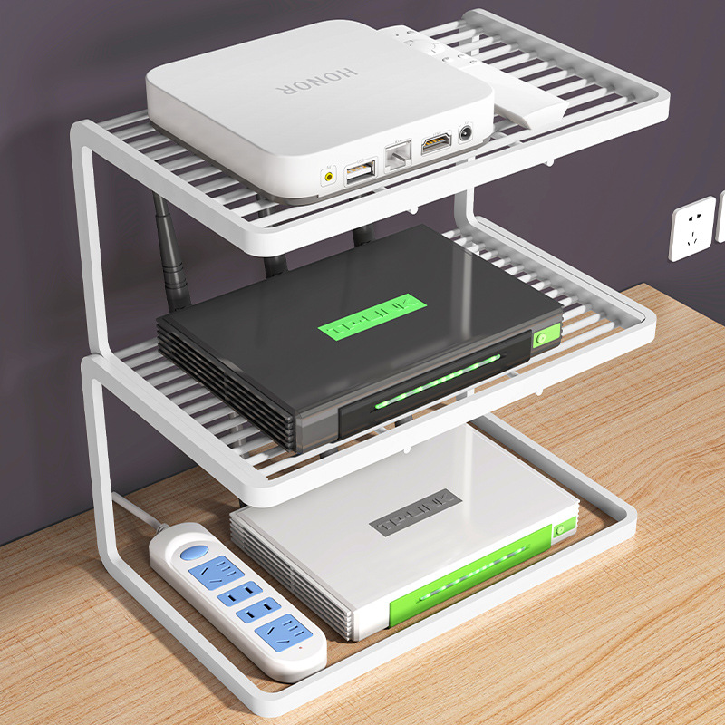 路由器置物架双层电视机顶盒放置架光猫wifi收纳盒家用桌面多层收