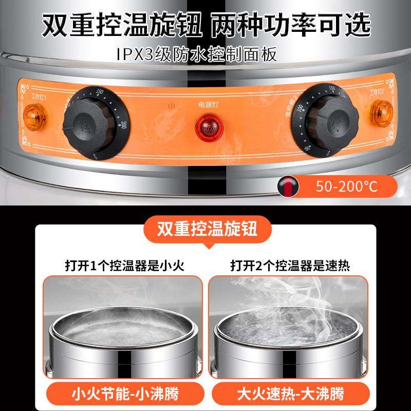 电热煮粥桶商用大容量不锈钢电汤桶电加热保温桶蒸煮桶卤水