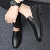 开车套软底豆 2204秋冬商务黑色男脚皮鞋 高档韩版 潮休流驾车闲皮鞋