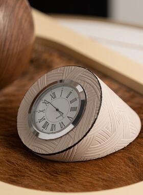 匠十三现代革简约轻奢属艺术皮时金钟台RZB-2833上钟表板间样高级