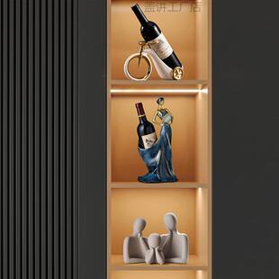 创意卧高轻奢客厅红酒架摆件柜装饰品家居桌面盖讲6670档网室红