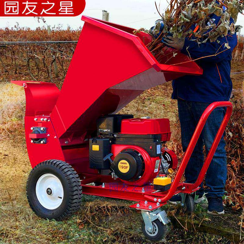 木材枝条削片机碎枝机园林碎木机电动果树枝条粉碎机树枝粉碎机