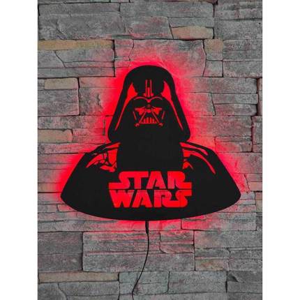 热销 星球大战LED夜灯发光壁灯标志气氛灯黑武士star wars