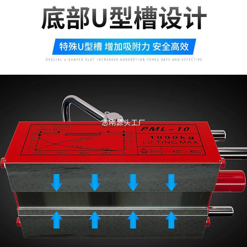 永磁起重器20吸667盘磁力吊力磁铁吸铁钢板吊具40/600gT1/3/5吨