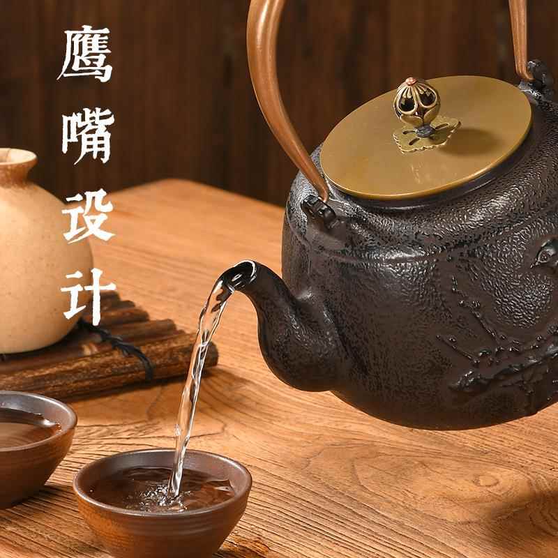 壶老绣色围炉煮茶古提梁铸铁壶功夫煮无品牌/水泡茶烧水铁复摆壶
