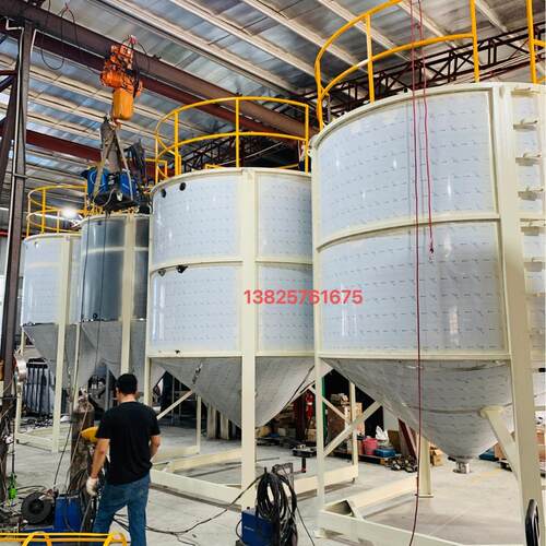 高品质双8K双镜面5吨~20吨立式储料桶储料罐均化仓拌料桶