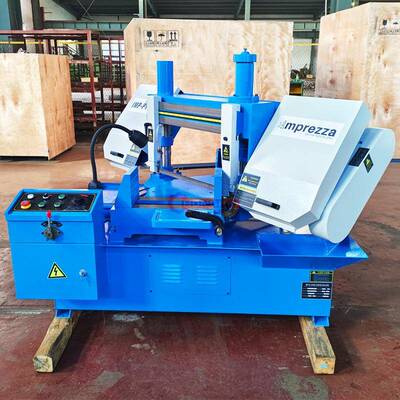 【鲁南鸿海】双柱卧式金属带锯床G4230自动旋转角度带锯床4235