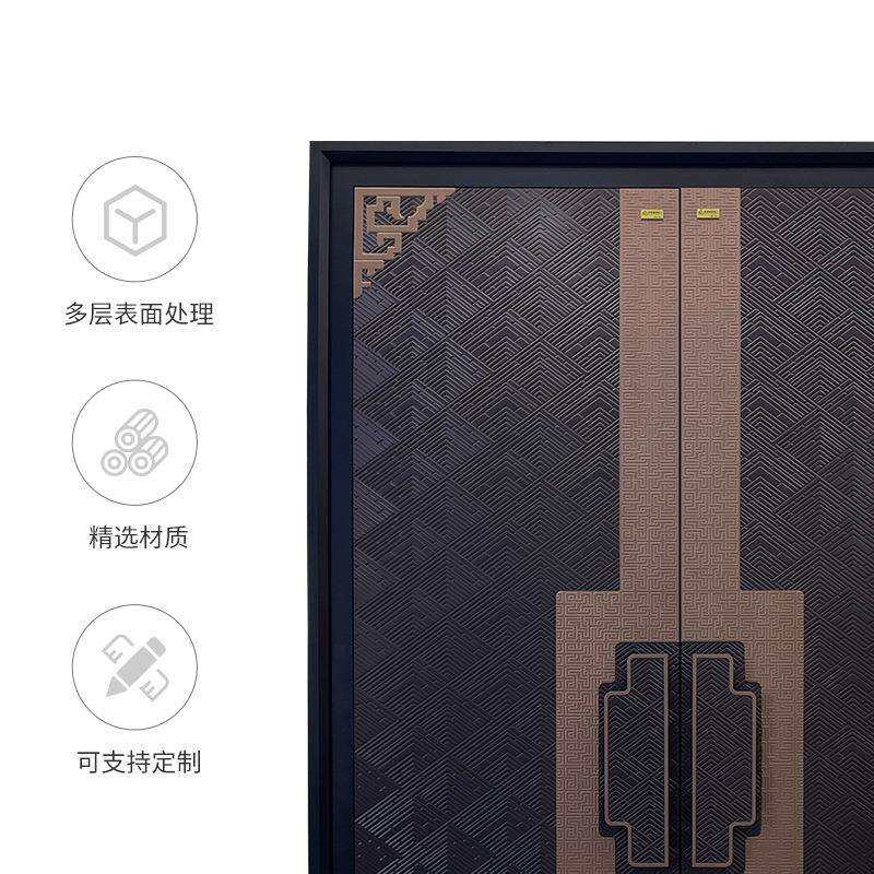 甲级不锈钢对开防盗门家用入户门铝板雕刻别墅安全门铸铝防爆门
