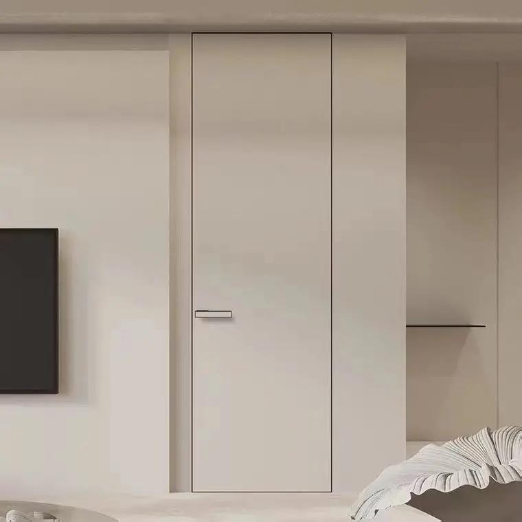 极简门隐形门暗门铝木门房门卧室窄边定制免漆无框室内涂料门隐藏