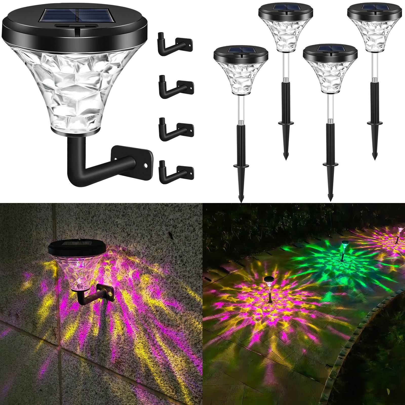 亚马逊新品RGB动感户外太阳能草坪灯 庭院户外防水太阳能草坪灯