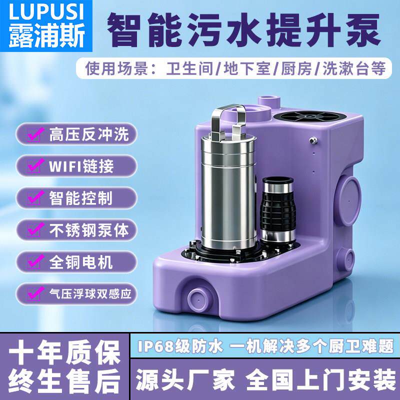 全自动污水提升器反冲洗智能控制防水不锈钢地下室门店排污水泵站