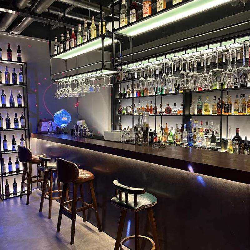 工业风酒吧吧台桌咖啡店清吧前台接待台复古收银台转角柜台水泥灰