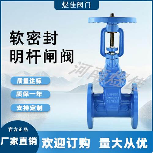 Z41X-16Q弹性座封闸板板阀水系统阀门球墨铸铁材质软密封明杆闸阀