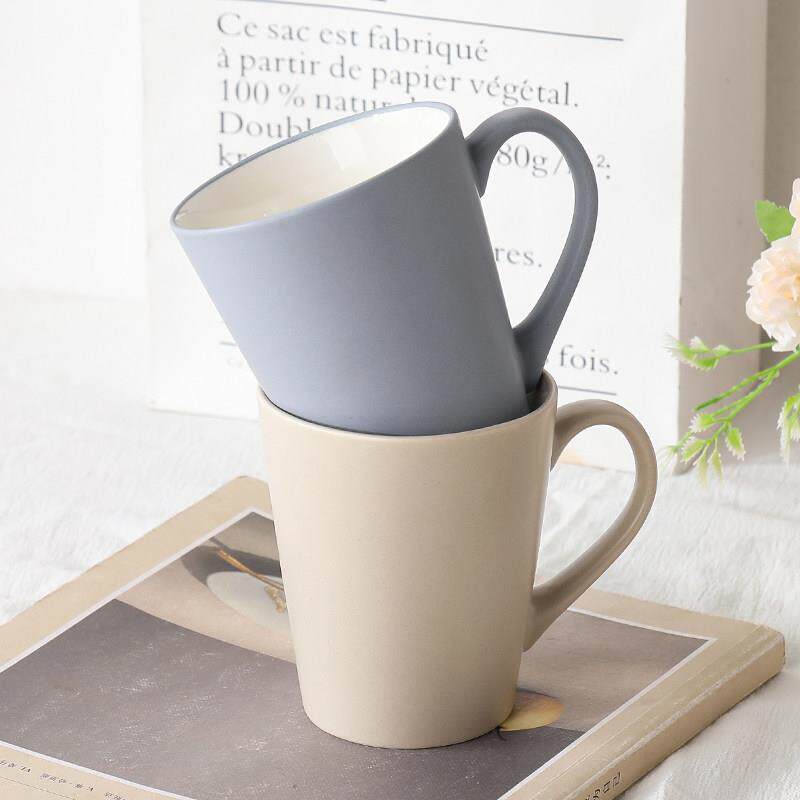 北欧风ins马克杯子带盖子勺办公室咖啡杯陶瓷杯家用茶水杯定制log