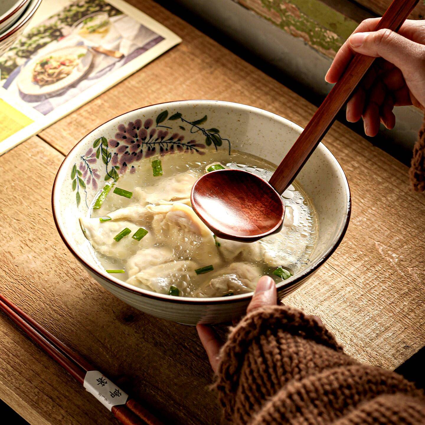 碗女生高颜值汤碗大号家用好看的馄饨碗面条碗中古风餐具吃面大碗