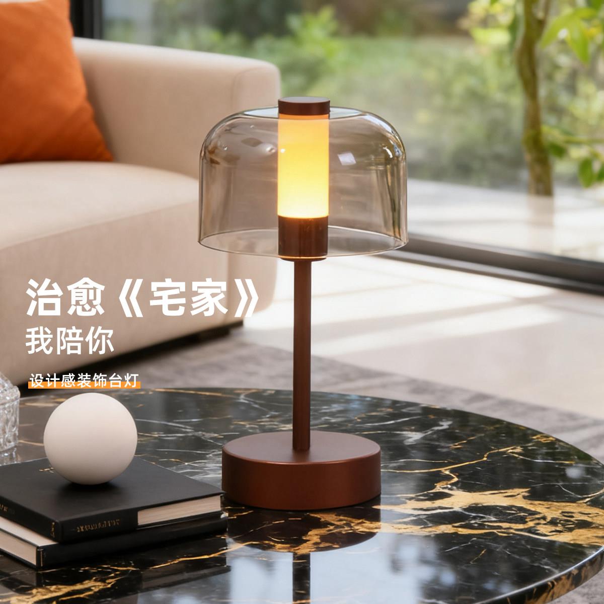 古充电灯卧室床摸头灯2025轻T6195奢高级台装饰中复古触氛围小夜