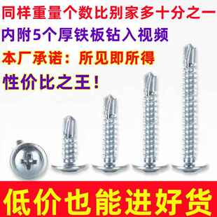 十字圆头华司EMG钻尾螺丝4.M2/4.8燕尾螺尾丝自攻M大扁头钻螺钉