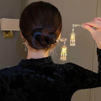 Chinese Lantern Hair Pin Clips Hair Sticks LED Light Hair Ac