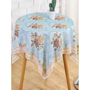 小圆桌桌布织物圆形新鲜小花卉斯堪的纳维亚在正方形家庭咖啡桌桌