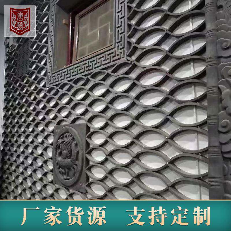 仿古背景墙装饰立瓦古建装饰隔断镂空拼花立瓦条铺地青灰色立瓦