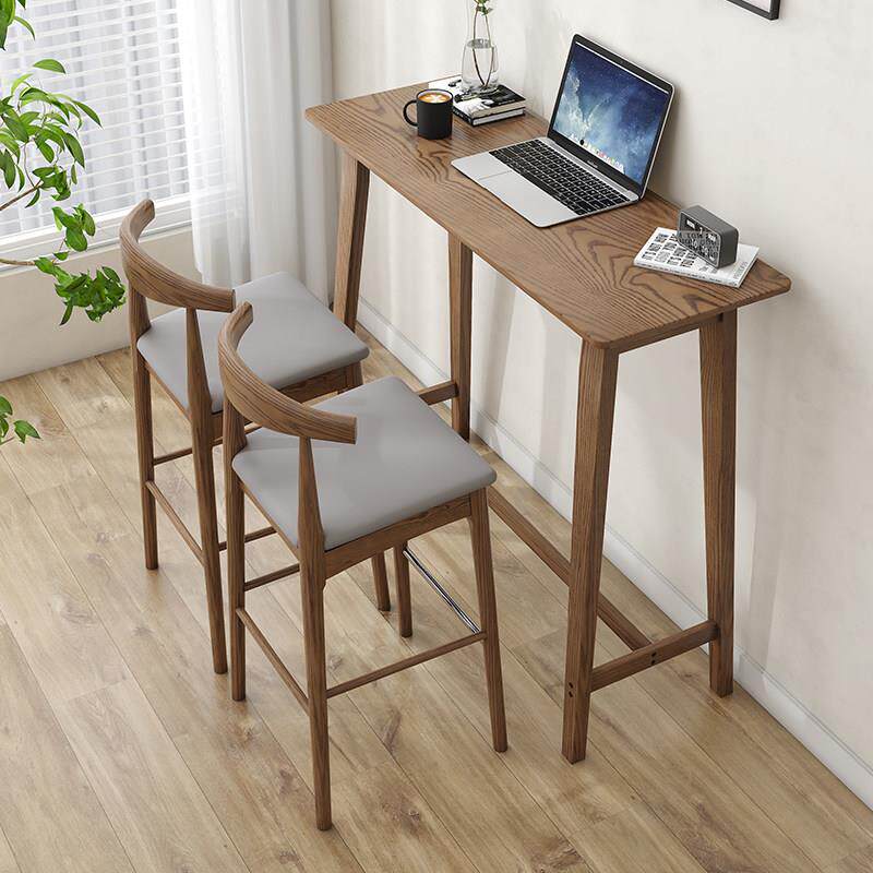 靠墙吧台桌高脚桌家用简约现代小吧台阳台餐桌长条高桌子奶茶店桌