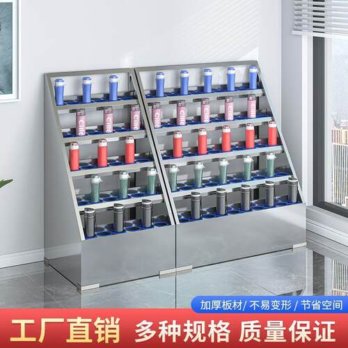 304不锈工钢水杯架水杯多柜学校茶杯3格工厂车间员茶水间YC-0020