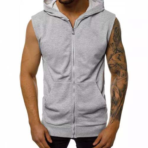 Men's Cotton Hooded Tank Tops Casual Retro Vintage Loose